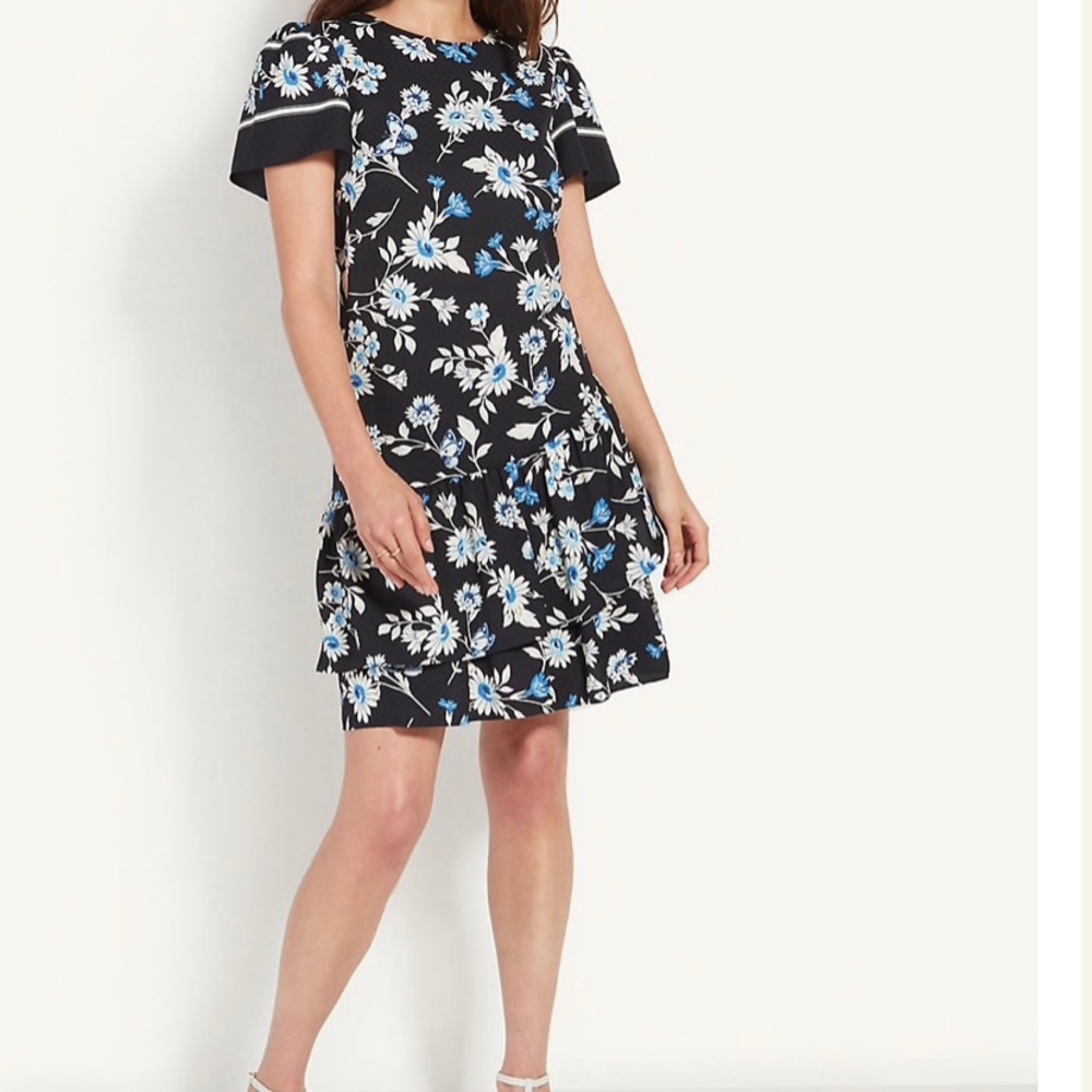 Floral Ruffle Hem Shift